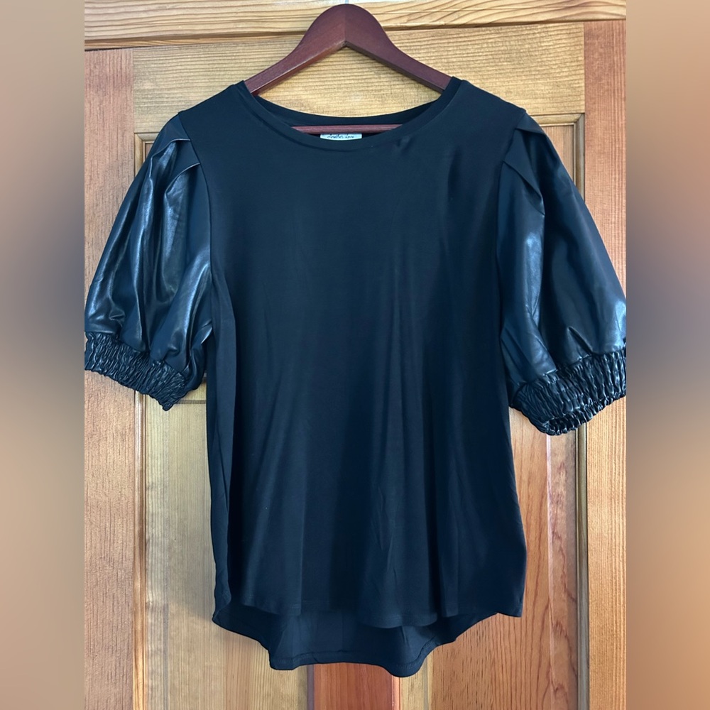 Another Love Black Puff Sleeve Blouse